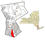 Westchester County New York incorporated and unincorporated areas New Rochelle highlighted